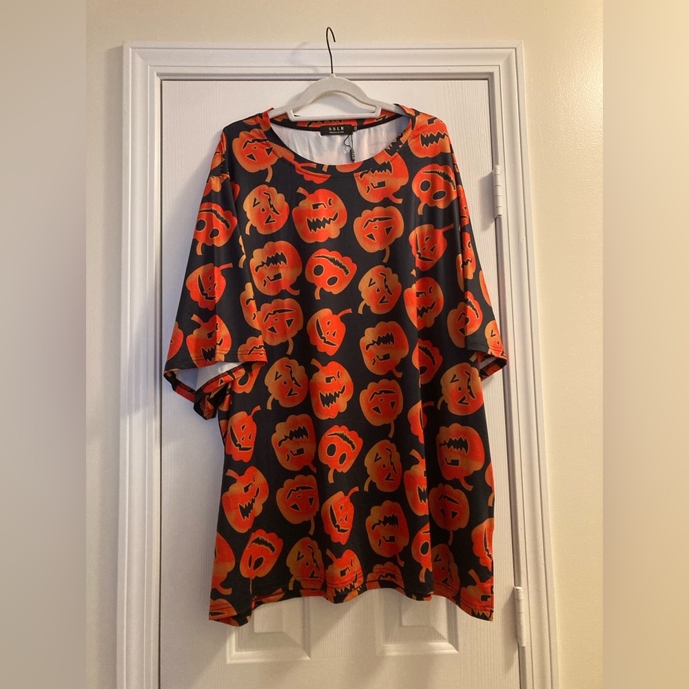 Halloween Shirt Mens 4XL Jack O Lanterns All Over Print SSLR NWT